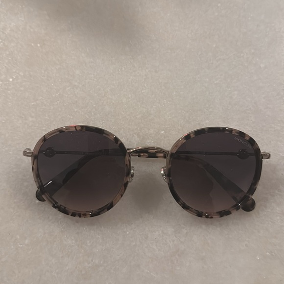MONCLER Pink Tortoise Round Sunglasses - Picture 6 of 10
